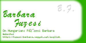 barbara fuzesi business card